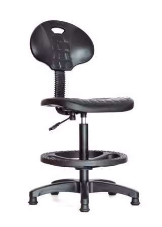 Silla TWIG negra, versión alta con apoyapiés
